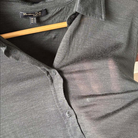 Massimo Dutti Dark Khaki Green Top | Size Medium - Picture 9 of 9